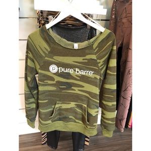 Wide neck camp sweatshirt